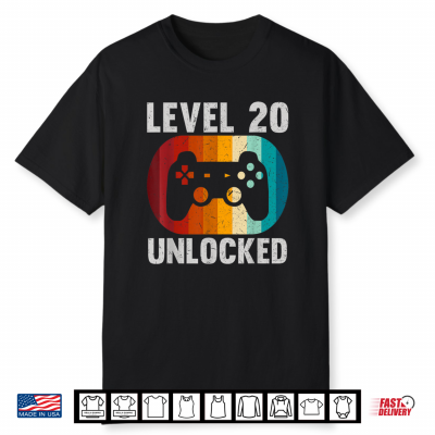 Men 20 Years Old Boy Gamer Recto 20Th Birthday Shirt