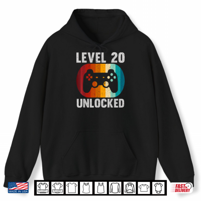 Hoodie Men 20 Years Old Boy Gamer Recto 20th Birthday Shirt