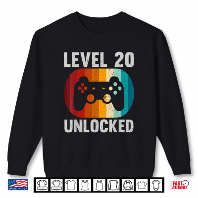 Sweatshirt Men 20 Years Old Boy Gamer Recto 20th Birthday Shirt