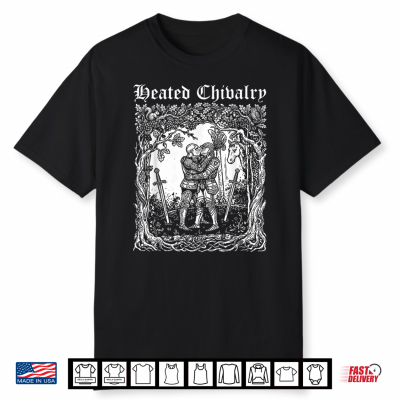 Retro Heated Chivalry Medieval Knights Kissing Funny Pride Shirt