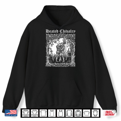 Hoodie Retro Heated Chivalry Medieval Knights Kissing Funny Pride Shirt