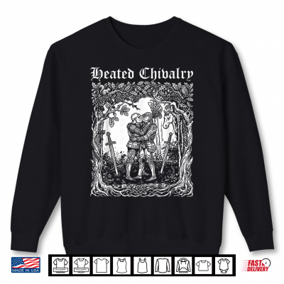 Sweatshirt Retro Heated Chivalry Medieval Knights Kissing Funny Pride Shirt