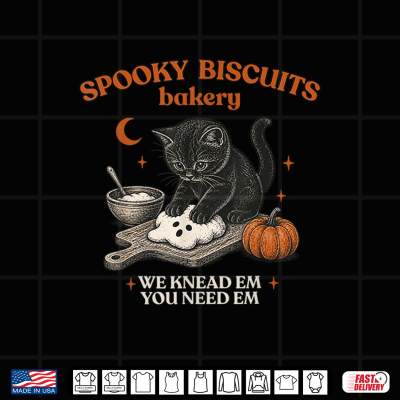 Design Retro Funny Spooky Biscuits Club Cat Lovers Pastry Halloween Shirt