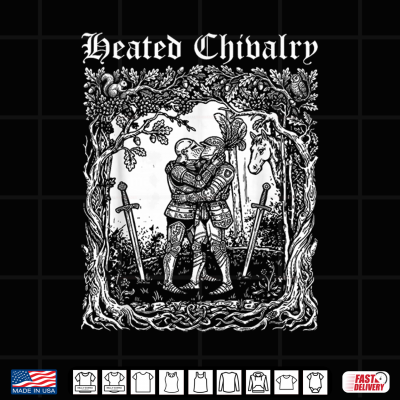 Design Retro Heated Chivalry Medieval Knights Kissing Funny Pride Shirt