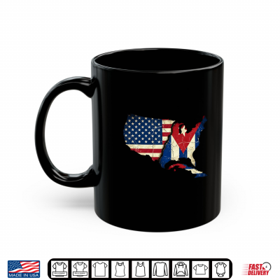 Mug USA Map Split with Cuban Flag Vintage Distressed Art Shirt
