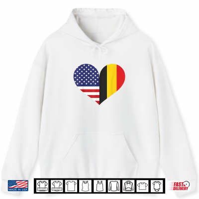 American Belgium Flag Heart Belgian Roots Usa Belgium Shirt 1 Hoodie American Belgium Flag Heart Belgian Roots USA Belgium Shirt