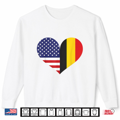 American Belgium Flag Heart Belgian Roots Usa Belgium Shirt 2 Sweatshirt American Belgium Flag Heart Belgian Roots USA Belgium Shirt
