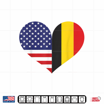 American Belgium Flag Heart Belgian Roots Usa Belgium Shirt 4 Design American Belgium Flag Heart Belgian Roots USA Belgium Shirt
