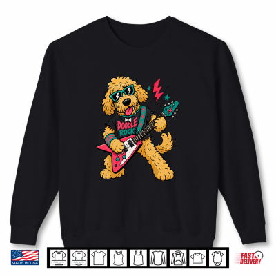 Sweatshirt Cool Golden Doodle Guitarist Rockstar Dog Musician Shirt