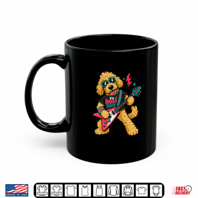 Mug Cool Golden Doodle Guitarist Rockstar Dog Musician Shirt