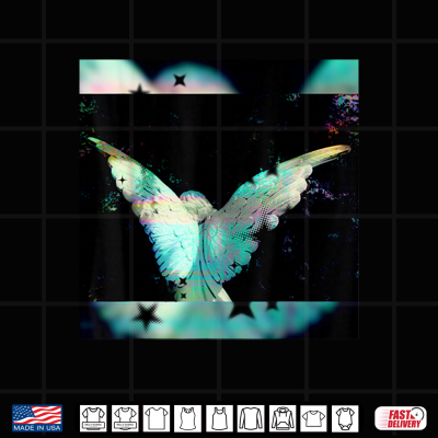 Design Glitch Ethereal Angel Wings Gothic Graphic Shirt