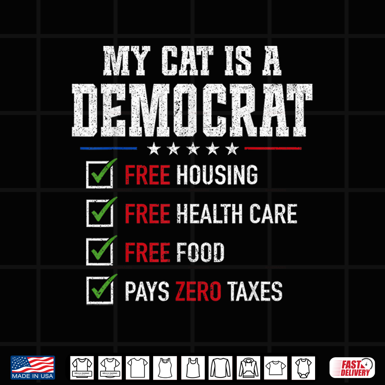 My Cat Is A Democrat Free Housing Humor Shirt My Cat Is A Democrat Free Housing Humor Shirt