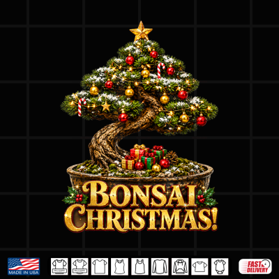 Design Bonsai Christmas Japanese Zen Japan Lover Star Presents Shirt