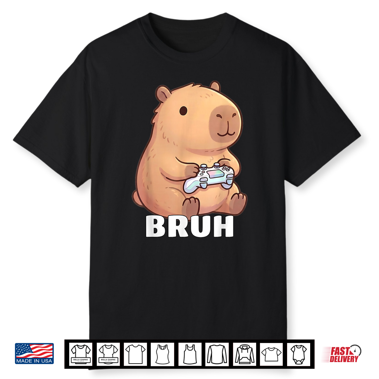 Cute Bruh Capybara Anime Gamer Funny Gaming Graphic Kawaii Shirt Cute Bruh Capybara Anime Gamer Funny Gaming Graphic Kawaii Shirt