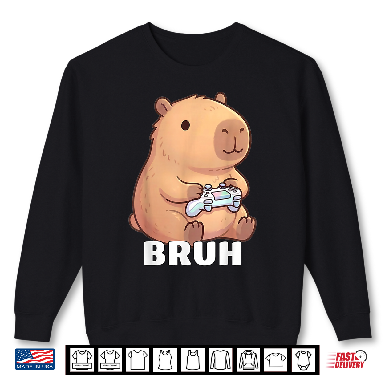 Cute Bruh Capybara Anime Gamer Funny Gaming Graphic Kawaii Shirt Cute Bruh Capybara Anime Gamer Funny Gaming Graphic Kawaii Shirt