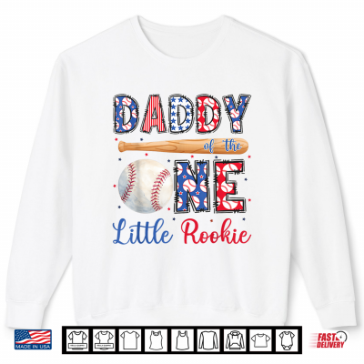 Sweatshirt Daddy of The One Little Rookie Baseball 1st Birthday Boy Shirt