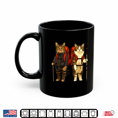 Mug Cat Backpacker Buddies Funny Tabby Cats Mountain Climbing Shirt