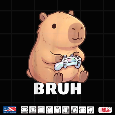 Cute Bruh Capybara Anime Gamer Funny Gaming Graphic Kawaii Shirt 4 Design Cute Bruh Capybara Anime Gamer Funny Gaming Graphic Kawaii Shirt