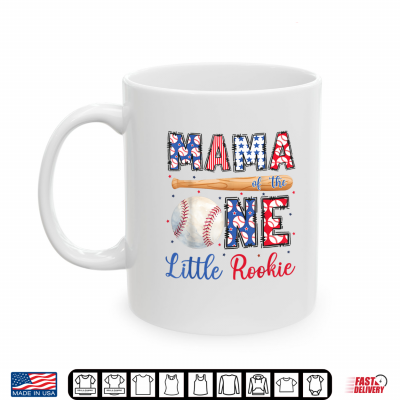 Mug Mama of The One Little Rookie Baseball 1st Birthday Boy Shirt