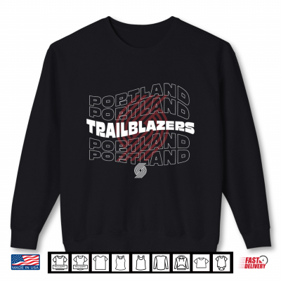 Sweatshirt NBA Portland Trail Blazers Wave Team Logo Shirt