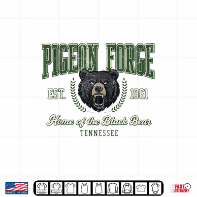 Design Pigeon Forge Tennessee Black Bear Vintage Athletic Style Shirt