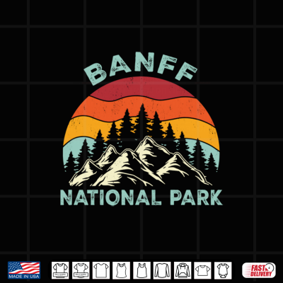 Design Retro Vintage Graphic Banff National Park Shirt