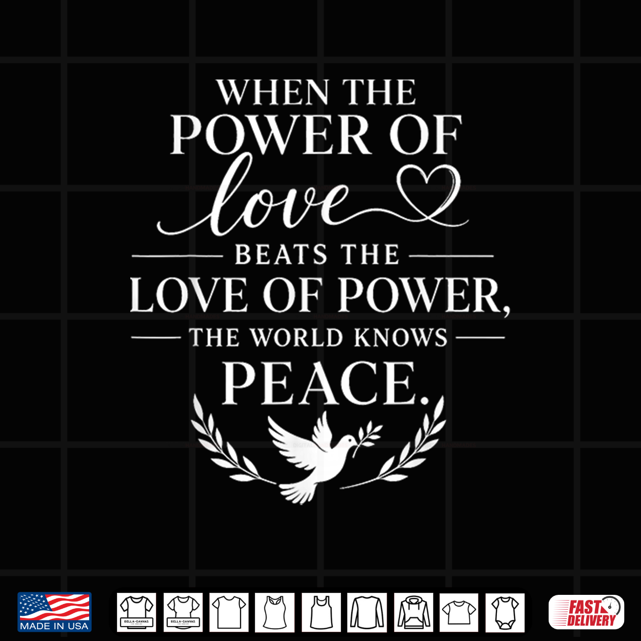 When The Power Of Love Beats The Love Of Power Peace Quote Shirt When The Power Of Love Beats The Love Of Power Peace Quote Shirt
