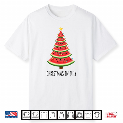 Christmas In July Summer Watermelon Funny Summer Vacation Shirt