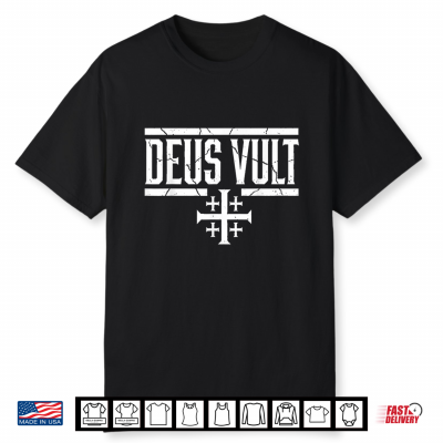 Deus Vult Crusader Knight Medieval History Jerusalem Cross Shirt