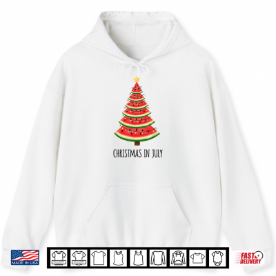 Hoodie Christmas in July Summer Watermelon Funny Summer Vacation Shirt