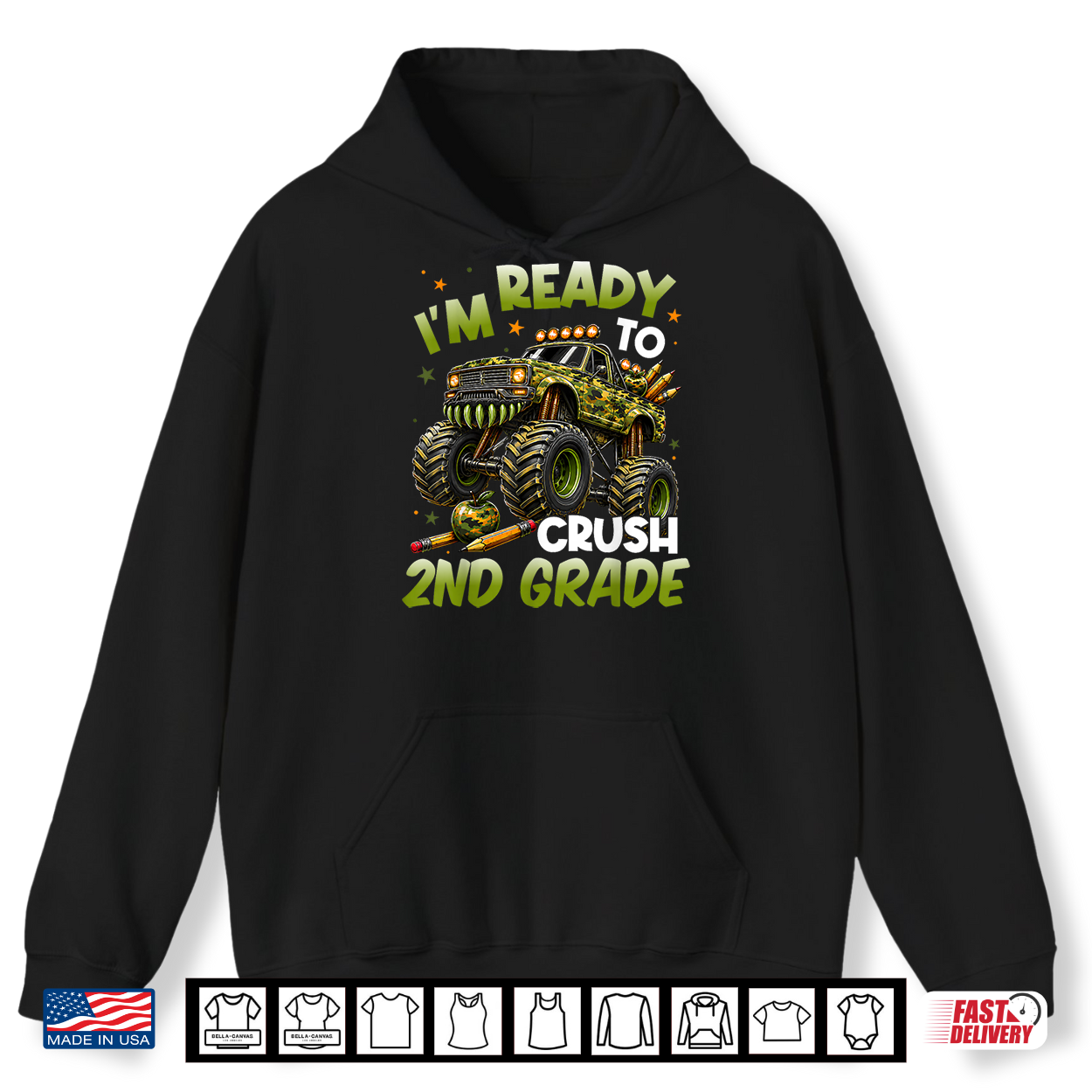 I’M Ready To Crush 2Nd Grade Camo Monster Truck Boys Kids Shirt I’M Ready To Crush 2Nd Grade Camo Monster Truck Boys Kids Shirt