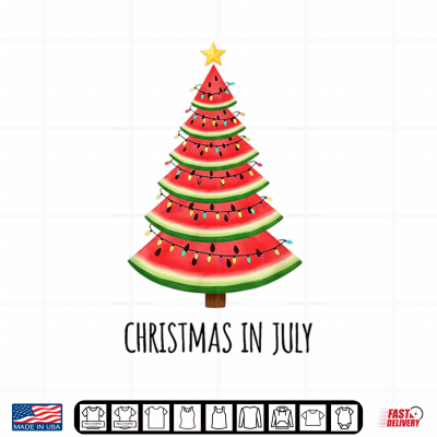 Design Christmas in July Summer Watermelon Funny Summer Vacation Shirt