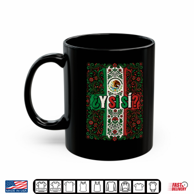 mug y si si mexico flag mexican eagle floral folk art vintage shirt