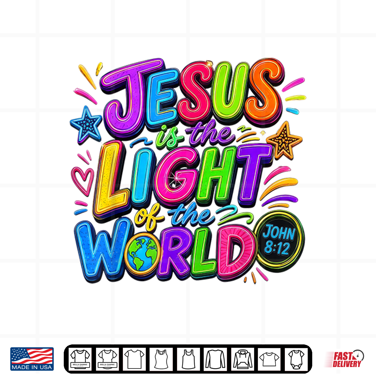 Jesus Is The Light Of The World John 8 12 Vbs Illumination Shirt Jesus Is The Light Of The World John 8 12 Vbs Illumination Shirt