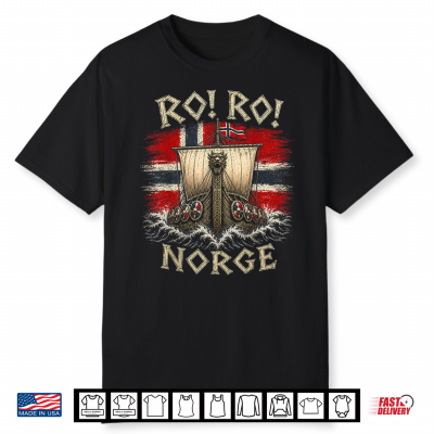 Ro Ro Norge Viking Longship Norway Flag Scandinavian Shirt