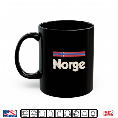 Mug Retro Norge Flag Norwegian Red Norway Nordic Shirt