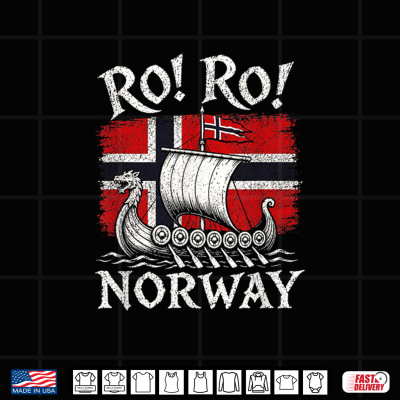 Design Norwegian Viking Ship Norway Flag Row Country Heritage Pride Shirt
