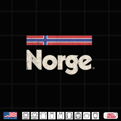 Design Retro Norge Flag Norwegian Red Norway Nordic Shirt