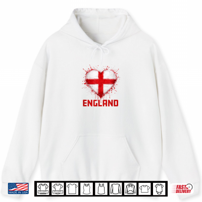 Hoodie Soccer Football England Heart Fan WM 2026 Shirt