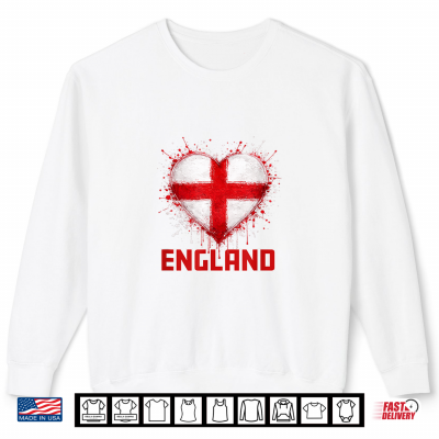 Sweatshirt Soccer Football England Heart Fan WM 2026 Shirt