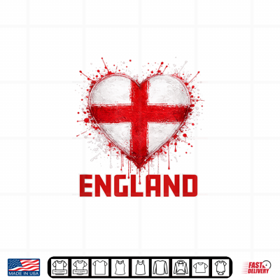 Design Soccer Football England Heart Fan WM 2026 Shirt