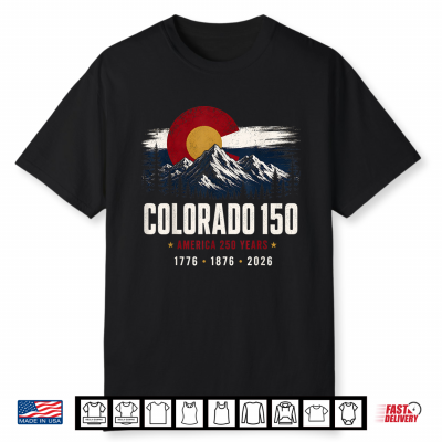 Colorado 150 Years 4Th Of July America 250 Vintage Usa Flag Shirt