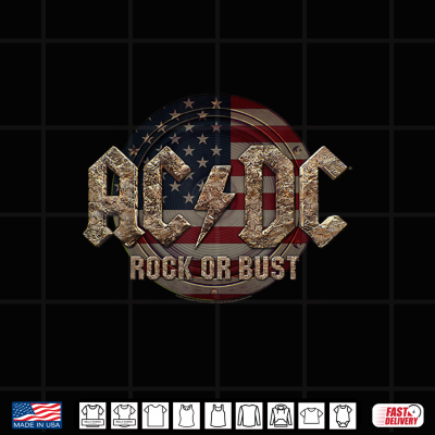 Design AC DC Rock or Bust US Flag 4th of July Rock Shirt