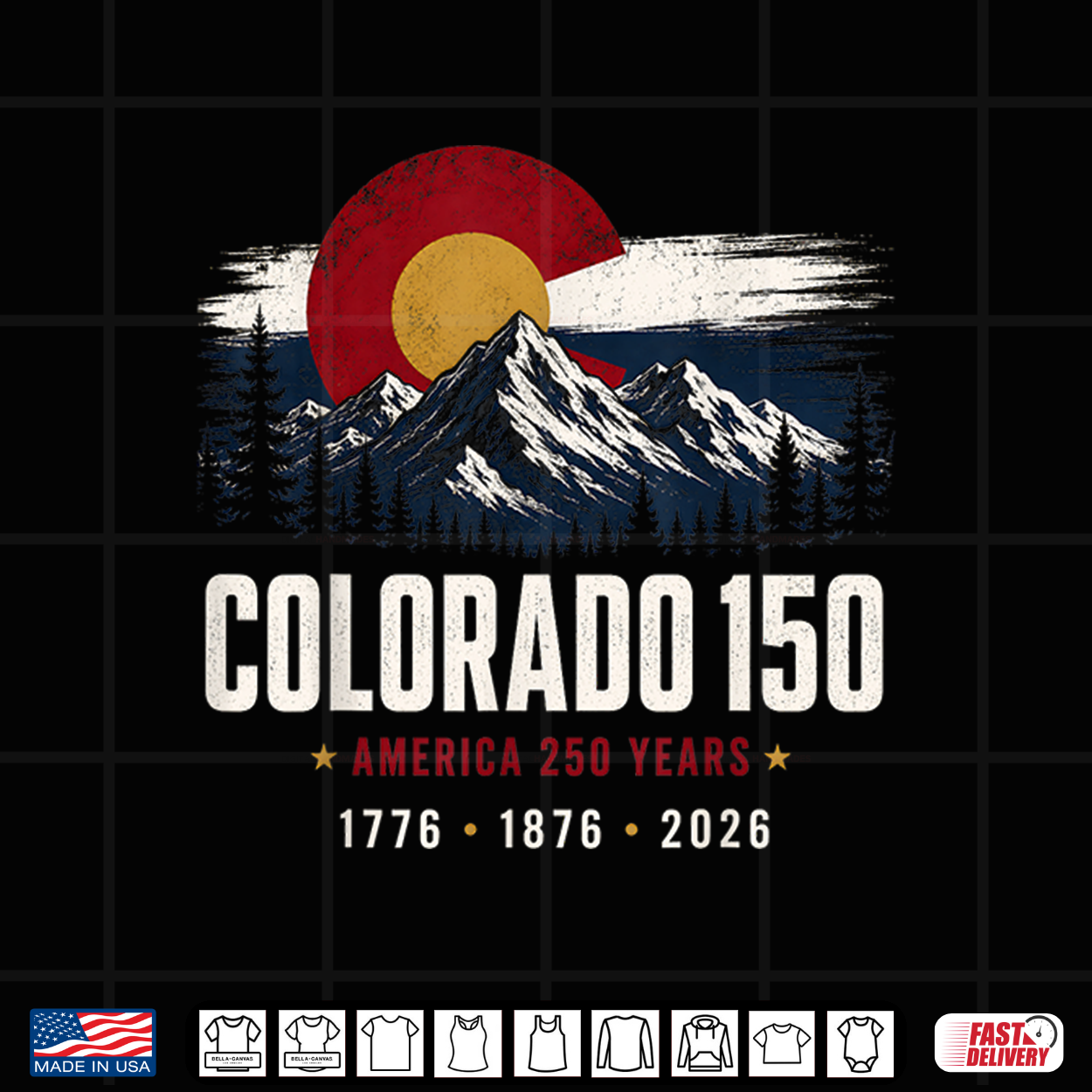 Colorado 150 Years 4Th Of July America 250 Vintage Usa Flag Shirt