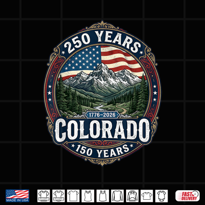 Design Colorado 150th Anniversary 250th USA Flag Shirt