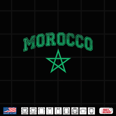 Design Morocco Flag Vintage Men Women Kids Shirt