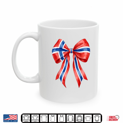 Mug Norway Flag Coquette Bow Cute Norwegian Girl Shirt