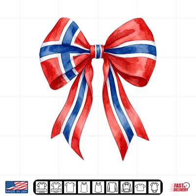 Design Norway Flag Coquette Bow Cute Norwegian Girl Shirt