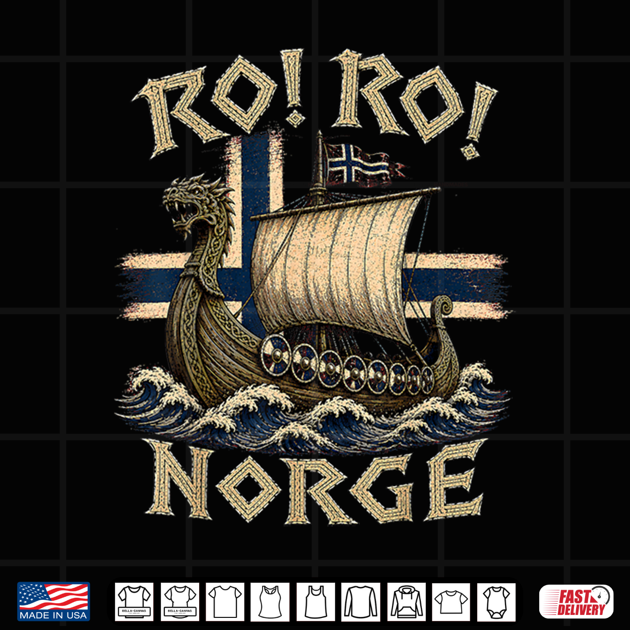 Ro Ro Norge Viking Longship Norwegian Flag Scandinavian Shirt Ro Ro Norge Viking Longship Norwegian Flag Scandinavian Shirt