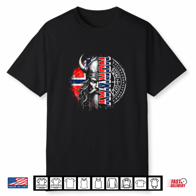 Vintage Norway Shirt With Norwegian Flag And Norge Gift Shirt